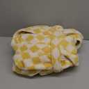 Womens Plush Robes Long Soft Fluffy Bathrobe Bathrobe With Pocket Belt Warm Robes (Small-Medium, Grid-yellow)