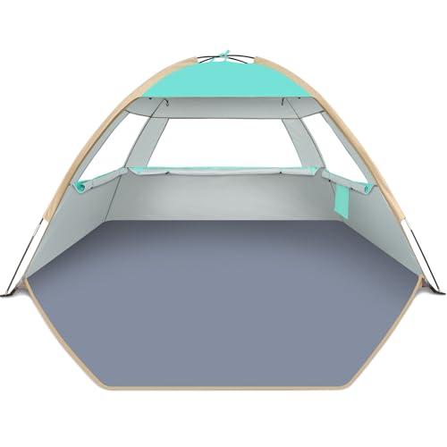 Gorich Beach Shade Tent for 3 Person with UPF 50+ UV Protection, Portable Sun Shelter Canopy, Lightweight & Easy Setup Cabana Beach Tent Blue