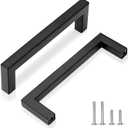 128mm (5") Center to Center Matte Black Stainless Steel Cabinet Handles 10 Pack - Kitchen Drawer Pulls & Dresser Knobs, Durable Cabinet Hardware