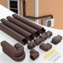 Mini Split Line Cover Set: 4" 17 Ft PVC Decorative Pipe Line Hide Cover Kit for Ductless Mini Split Air Conditioner, Central AC and Heat Pumps, Brown