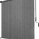Shade&Beyond Outdoor Roller Shades with Splicing Design, 8' W x 8' H Cordless Patio Roll Up Blinds, Exterior Shade Cloth Roll for Porch, Gazebo, Pergola, Balcony, Gray