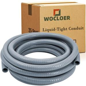 PVC Liquid-Tight Conduit - 2 Inch 25 Foot Flexible PVC Non Metallic Electrical Conduit. 2" Dia
