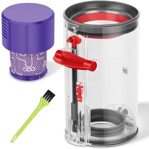 Dust Bin Filter Kit for Dyson V10 Vacuum Cleaner, Canister Vacuum Attachments for Dyson SV12 Dust Bucket Container Part No.969509-01
