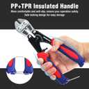 WORKPRO Mini Bolt Cutter 8-inch, Spring Loaded Small Heavy Duty Wire Cable Cutter, Snips Clippers with Soft Anti-Slip Handle