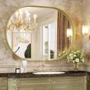 Oval Mirror, 40"30" Gold Bathroom Mirror, Oval Mirror for Bathroom, Gold Vanity Mirror for Wall, Entryway, Living Room, Wall Mount Mirrors Hangs Vertical or Horizontal