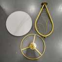 Boho Round Side Table Living Room, Natural Marble Desktop end Tables with Boho Minimalist Metal Floral Base, Modern Decor Bedside nightstand Coffee Table for Living Room Bedroom Sofa Balcony