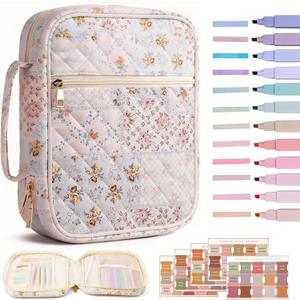 Bible Cover Case for Women, Bible Bags Large Quilted Bible Cover with Bible Study Supplies Accessories Church,Classroom,Campus,Neighborhood Association (Colorful,M/L)