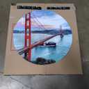 Designart Golden Gate in San Francisco-Sea Bridge Metal Artwork-Disc of 23, 23'' H x 23'' W x 1'' D 1P, Blue/Orange