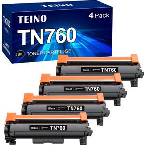 Comatible TN760 Toner Cartridges Replacement for Brother TN760 TN-760 TN730 TN-730 TN 760 Toner Use with MFC-L2710DW MFC-L2750DW HL-L2350DW DCP-L2550DW HL-L2395DW HL-L2370DW HL-L2390DW Toner Cartridge