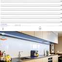 Motion Sensor Under Cabinet Lights, Plug in, Seamlessly Linkable, 6 Pcs 12 Inch Under Counter Lighting Bars for Kitchen, Closet, Gun Safe, Shelf, Display Case, LED 5000k Daylight