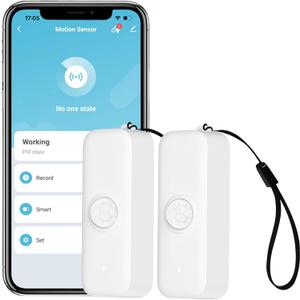 WiFi Smart Motion Sensor: Wireless PIR Motion Detector for Home Security, Infrared Motion Sensor with App Notification Alert, Support Voice Command Via Alexa (2-Pack)