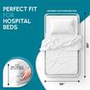 White Classic Fitted Hospital Bed Sheets Set of 3, Cotton Fitted Sheet with 200 Thread Count, Soft Standard Sheets for Hospital Bed Size: 36" x 80" x 9"