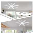 60 Inch Ceiling Fans with Lights - 8 Blades White Ceiling Fan Remote/APP Control, Dimmable, Reversible Ceiling Fan for Indoor/Covered Outdoor