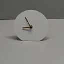 SOFFEE DESIGN 6'' One-Piece Table Clocks Without Scale Modern Minimalist Style Decoration, Iron Silent Quartz Desk Clock Creative Ornaments, Battery Operated Non Ticking for Home, White