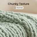 Amlie Home Chunky Knit Throw Blanket for Couch, Soft Chenille Handmade Crochet Throw Rope Knot Blanket for Couch, 50"x60", Sage Green
