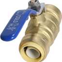 Push Fit 3/4 Inch x 3/4 Inch Push Fit Ball Valve Blue, Cold, 1 Piece