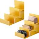 Blulu 2 Pcs 3 Tiers Gold Metal Wallet Rack Handbag Display Stand Wallet Clutch Holder Purse Stand Display Retail Store Supplies