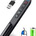 DINOSTRIKE Wireless Presenter Remote with Air Mouse Control, Rechargeable USB A&C Presentation Clicker PPT Pointer RF 2.4GhZ PowerPoint Clicker Slide Advancer for Computer Laptop Mac