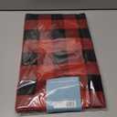 Newbridge Holiday Buffalo Plaid Vinyl Christmas Tablecloth with Flannel Backing, Red & Black Rustic Cottage Check, Wipe Clean, 60 x 120 Inch Rectangle