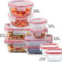 Pyrex Freshlock (10-Pack) Mixed Sized Airtight Glass Food Storage Container Set, Non Toxic, with Plastic BPA-Free Leakproof Locking Lids