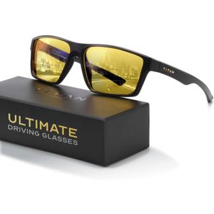 Titan Gaming Glasses, Blue Light Blocking, Night Driving Glasses for Men, Computer Protection Christmas Gift for Gamers (Black)