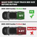 LASFIT Bed Mat for Nissan Frontier 2005-2021 5FT/59.2 Inches(Not Fit 6FT), All Weather TPE Custom Fit Truck Bed Mat Pickup Bed Liner, Black