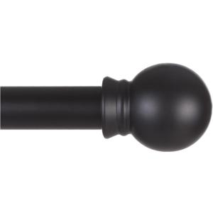 Thestoa Black Curtain Rods for Windows 66 to 120 inch, 5/8" Diameter Matte Black Small Curtain Rods for Bedroom, Living Room, Kitchen, Outdoor, Farmhouse