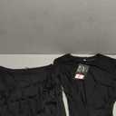 Ophestin Sexy 2 Piece Outfits Skirts Set for Women Sheer Mesh Long Sleeve Top Bodycon Ruffle Mini Dresses Y2k Club Outfits (Medium, Black)