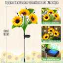 Sunflower Solar Lights Outdoor Garden Decor,Upgraded 4 Pack Solar Sunflowers with Firefly Lights Waterproof,Gifts for Mom Women Grandma,Garden Decor for Outside Yard Patio Pathway Lawn