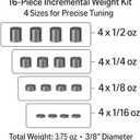 Tungsten Weights for Pinewood Car Derby 16-Pack, 4 Size, 3.75oz Total - 3/8" Diameter Incremental Cylinders for Optimizing Car Weight Distribution - Create Faster Derby Cars - Racing Accessories
