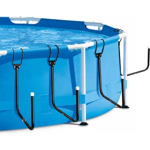 4 Pack Solar Pool Cover Holder,Solar Cover Hooks for Above Ground Pool,Keep Solar Cover Off The Ground,U-Shaped Tube Set.(Black)