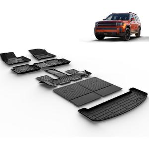 Floor Mats & Backrest Mats & Cargo Liner for 2026 2025 2024 Hyundai Santa Fe(Not Fit Hybrid) Car Mats All Weather Trunk Mat Hyundai Santa Fe Floor Mats Accessories