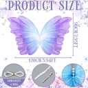SmoothNovelty 47 Inch Giant Butterfly Party Decoration Large Mariposas Grandes para Decor Big 3D Silk Butterfly Backdrop for Birthday Party Wedding Photo Booth(Blue Purple, Gradient Style)
