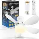 20" Low Profile Flush Mount 2-in-1 Fan Light with Remote, Small Ceiling Fan with LED Light and Remote, 3 Speeds, 6 Colors 3000K-6500K Dimmable for Kids Rooms, Closets, Small Spaces