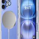 Diverbox for iPhone 16 Plus Case [Compatible with MagSafe][Shockproof] [Dropproof][Tempered Glass Screen Protector + Camera Protectors] Heavy Duty Protection Cover for iPhone 16 Plus (Magnetic Clear)