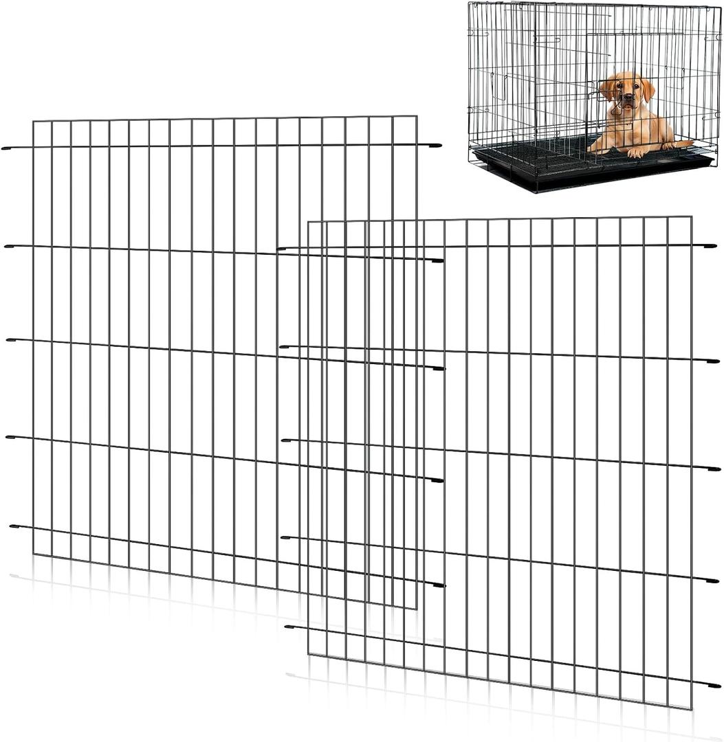 Tandefio 2 Pack Dog Crate Divider Panel for 48 Inch Crates - Adjustable Metal Pet Kennel Divider for Large, Medium & Small Dogs | Easy Installation & Secure Design (28 x 29.1 Inches)