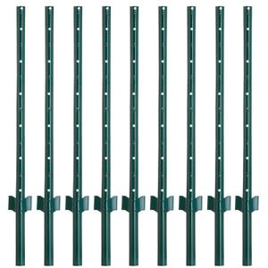 4 Feet Fence Posts Sturdy Duty Metal Fence Post, No Dig Garden U Post for Wire Fencing Steel Post for Yard, Outdoor Wire, Pack of 10