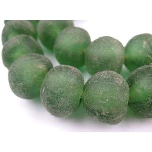 Jumbo Recycled Glass Beads, 2125mm African Sea Glass for Wall Hangings, Coffee Table Decor, Shelf Styling, and Home Accents (Light Green) The Bead Chest