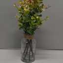 Artificial Eucalyptus Stems in Vase with Faux Water,Fake Plants for Bathroom,Coffee Table,Green Leaves for Centerpiece,Faux Greenery Plants Decorations.(Eucalyptus-Greyish Orange)