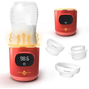 Portable Bottle Warmer - On The Go & for Travel - Baby Bottle, Breastmilk & Formula - Battery Powered & Operated, Cordless - Fits Dr Brown, Comotomo & Others