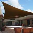 Patio Paradise 8' x 8' x 8' Sun Shade Sail Triangle Canopy Shade Cloth Fabric Sunlight Block Patio Pergola Cover HDPE Deck Awning for Outdoor Backyard Roof Shading, Brown