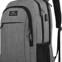 MATEIN Travel Laptop Backpack, Business Anti Theft Slim Sturdy Laptops Backpack with USB Charging Port, Water Resistant College School Computer Bag Gift for Men & Women Fits 15.6 Inch Notebook, Grey