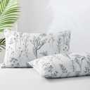 King Size Pillow Cases Set of 2, 20x36 Envelope Closure Pillow Cases Black and White Pillow Cases, Soft Breathable and Non Shrinking Plant Patterns Pillow Cases Microfiber Decorative Pillow Shams