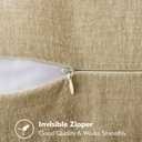 MIULEE Pack of 2 Summer Throw Pillow Covers 18x18 Inch Beige Farmhouse Decorative Pillow Covers with Stitched Edge Soft Chenille Solid Dyed Pillow Covers for Couch Sofa Bed Living Room