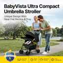 Lightweight Umbrella Stroller, Travel Stroller with Near-Flat Recline & Snack Tray, Compact Folding with One Hand, UPF50+ Sun Canopy, Theme Park Approved