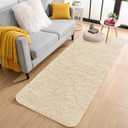 OLANLY 2x8 Machine Washable Runner Rugs for Hallway, Soft Fluffy Shaggy Bedside Rugs for Bedroom, Living Room, Indoor Floor Carpet for Kids Girls and Boys, Nursery Rooms, Home Decor Aesthetic, Cream