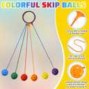 30 Pack Skip Ball for Kids Foldable Flash Wheel Skip Ball Swingball Set Assorted Colors Outside Game Toys for Age 6 7 8 9 10+ Fun Jumper and Exercise Equipment