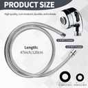 2Sets Silver Shampoo Bowl Hose and Sprayer - 1/4" Nut, Stainless Steel Sink Hose Attachment, Professional Salon Sink Hose and Sprayer for Salon Sink, Salon Shampoo Bowl