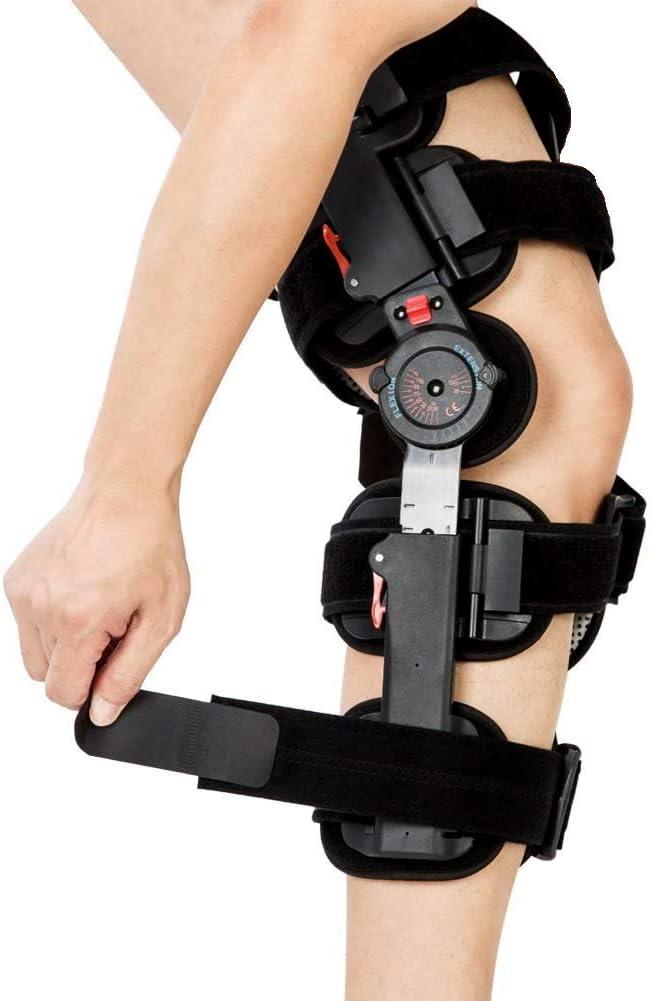 kefit Hinged Knee Brace Rom, Knee Support for Torn Acl, Meniscus Tear, Pcl, Surgery Recovery, Adjustable Post Op Knee Immobilizer, Leg Stabilizer for Man and Women (1 Count (Pack of 1), Red Dial)