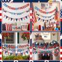 Breling 3 Pcs 4th of July Party Decoration 250th Anniversary Banner 8.2 ft Glitter Red White Blue Banner 250 Years of Freedom 1776-2026 for Independence Day Patriotic